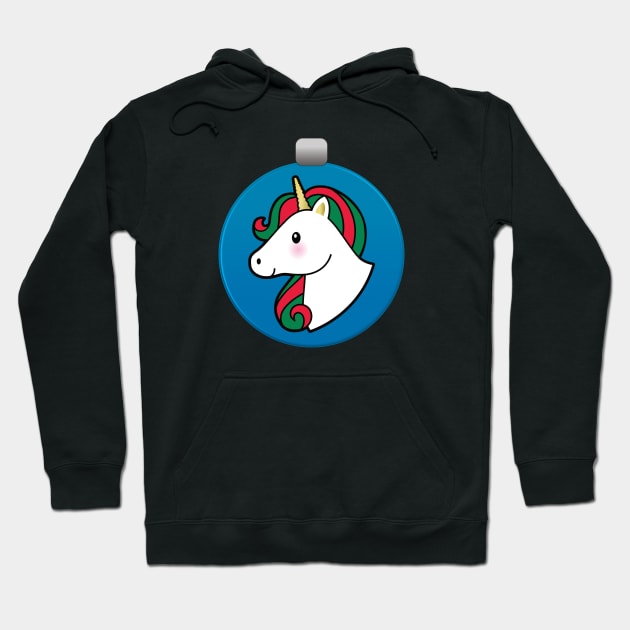 Unicorn Christmas Ornament Hoodie by DPattonPD